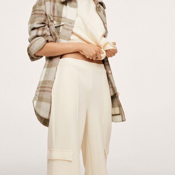 Mango Wide Leg Pants With Pockets New - Picture 7 of 9